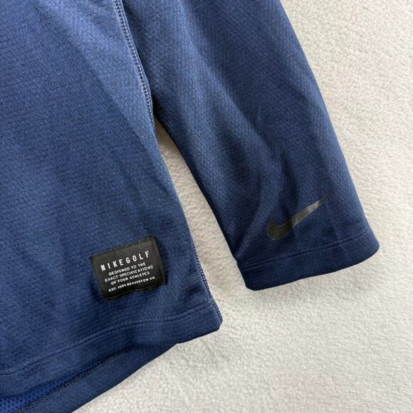 Detroit Tigers 1/4 Zip Pullover Mens Large Black Blue Nike Golf Embroidered Tech - Picture 3 of 10